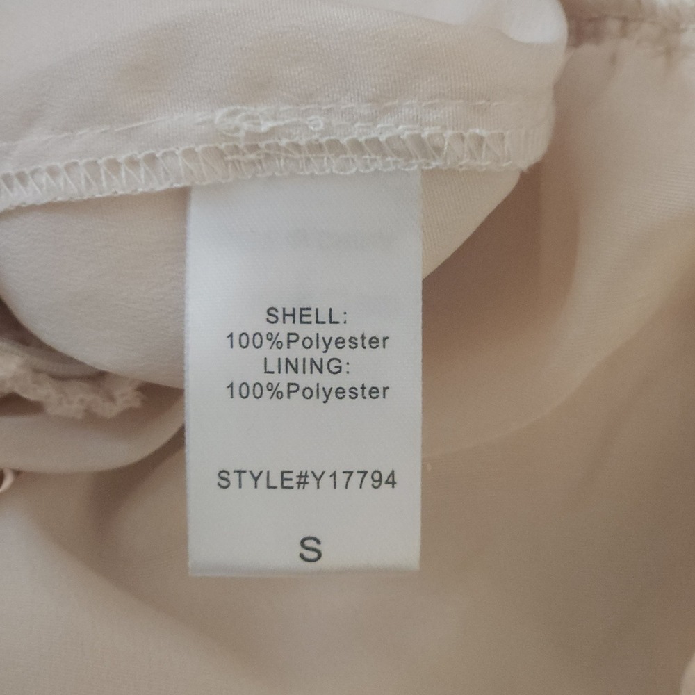 DO+BE Women Cream Metallic Fil-Coupé Tiered Mini Dress Small $98‎ - Picture 9 of 10